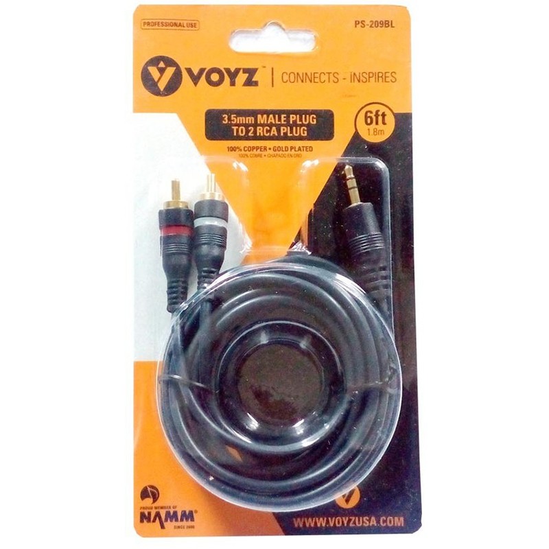 images CONECTOR 3.5MM A DOS RCA MACHOS
